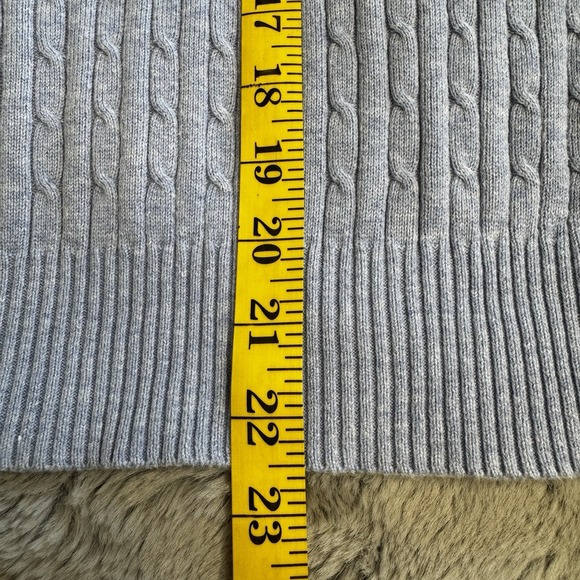 KIM ROGERS Sz M  Blue‎ 100% Cotton Pullover V-Neck Sweater Top Cable-Knit - Picture 12 of 16